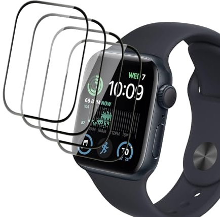 Nixinioo [4 Stück Schutzfolie kompatibel mit Apple Watch SE GPS 40 mm, HD Klar Weich TPU Displyschutz, [Bläschenfrei] [Kratzfest] Maximale Abdeckung Selbstheilung