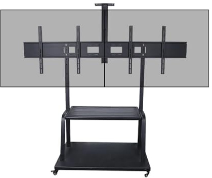 TRWUQHGD Chariot mobile TV LCD 32-100 pouces 1800 support TV de vidéoconférence double écran