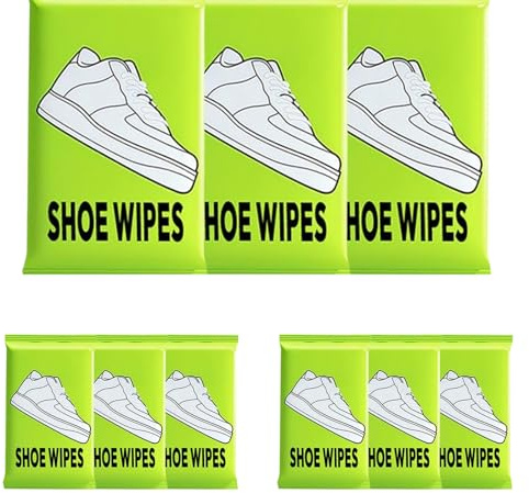 Trochate 9 Bags Shoe Cleaner,Quick Clean Shoe Wipes,Portable Sneaker Cleaning Wipes For Removing Dirt,Stains,Scuffs And Care,Water Free