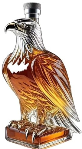 V-Twin Reserve Whiskey Decanter, Motorcycle Whiskey Bottle, Eagle Shape Whiskey Bottle, 300ml 3D Engraving, Suitable for Bar, Table, Kitchen