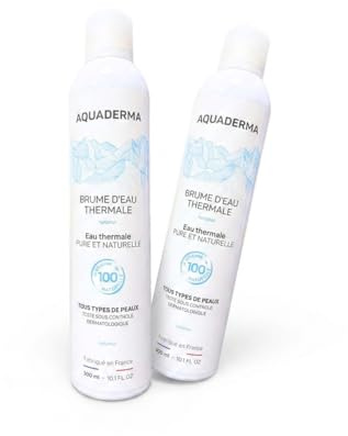 Aquaderma - Brume eau thermale - 2 x 300 ml | Apaise et Adoucit la Peau - 100% Ingrédients Naturels - Enrichie en Sels Minéraux et Oligo-Éléments - Soin Visage Quotidien