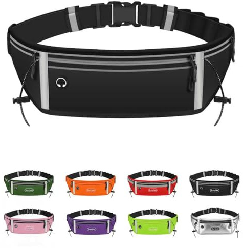 Bundviel Laufgürtel für Handy, Wasserdicht Lauftasche Bauchtasche Damen Herren Hüfttasche Sportgürtel Running Belt zum Joggen Laufen Sport Fitness, Geeignet für Handys unter 7 Zoll