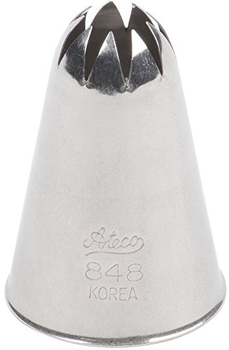 Ateco Extra Large Stainless Steel closed Star 848 Pastry Piping Cream Icing Tube Nozzle