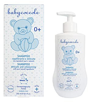 Babycoccole SHAMPOO EQUILIBRANTE DELICATO per Bambini. Con Estratti di Fiore di Loto, Ingredienti Puri e Naturali di Origine Vegetale. Dermatologicamente Testato, Per Pelli Sensibili - 250 ml