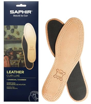 Saphir Luxury Leather Insoles on Charcoal Size 42