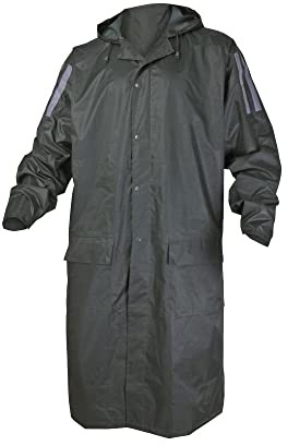 Deltaplus MA400VEXX Regenmantel Aus Polyester Mit Pvc-Beschichtet, Grün, Größe XXL