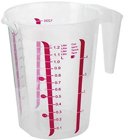 Plastic Measuring Jug 1.2 Litre - Cooking Measure Utensil Jugs Pint Kitchen Bar