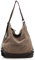 Minetom Damen Canvas Shopper Handtasche Schultertasche Beutel mit Einfachem Stil für Uni Schule Braun