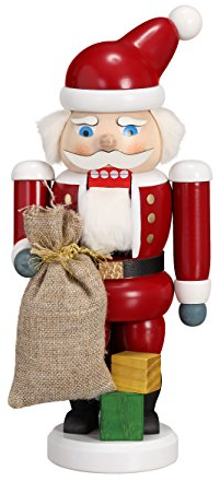 Seiffener Volkskunst | Echt Erzgebirge Weihnachtsmann Nussknacker | 11460 | Handgefertigte Dekoration für die Weihnachtszeit | 21 cm