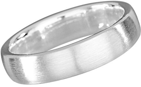 Vinani Unisex Ring 925 Silber - Partnerring aus 925 Sterling Silber klassisch schlicht mattiert schmal 5mm breit 2,5mm dick - RCL68