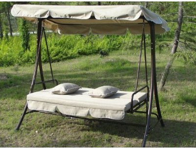 Loywe Hollywoodschaukel Gartenschaukel Moderne Gartenliege Outdoor Schaukelbank mit Liegefunktion 200x135x170cm LW10C-NEW