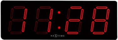 NeXtime NT3059 Big D Wanduhren, Metall und Kunststoff, Schwarz, 51.5 x 18 x 4.5 cm