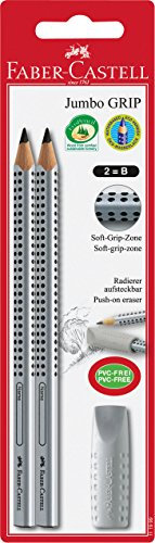 Faber-Castell 111999 Jumbo Grip B Bleistift (2 Stück)