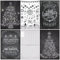 Edition Colibri 50 Weihnachtspostkarten Pack CHALK X-Mas : 50 Nostalgische Weihnachtspostwagen (5 Motive x 10 = 50 Karten) in Schwarz und Weiß und Retro/Vintage Stil