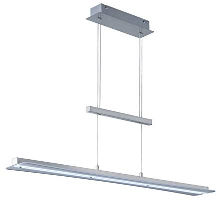 Reality Leuchten Smash R32421107 LED Pendelleuchte, Nickel Matt, Glas Weiß, 18 Watt