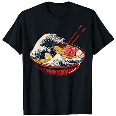 Great Kawaii Japanese Ramen Wave Anime T-Shirt Japan Welle T-Shirt
