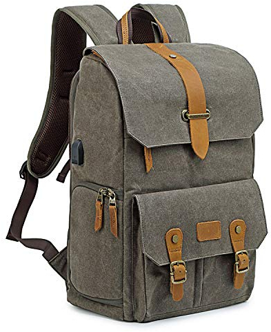 UBaymax Kamerarucksack für Canon/Sony, Groß Vintage Fotorucksack,DSLR Kameratasche,Fotografieren Rucksack für 15,6 Zoll Laptop,Wandern Rucksack für Kamera Zubehör und Outdoor Sport