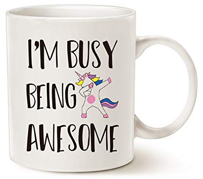 This Might be Wine Funny Quote Saying Coffee Mug Christmas Gifts, I'm Busy Being Awesome Birthday Gift Ideas for Friend Brother Cup, White 11 Oz