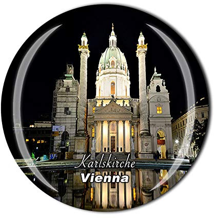 Karlskirche Vienna Austria Kühlschrankmagnet, Reise-Souvenir, Geschenk, Zuhause, Küche, Kühlschrankdekoration, Magnetaufkleber, Kristall-Magnet-Kollektion