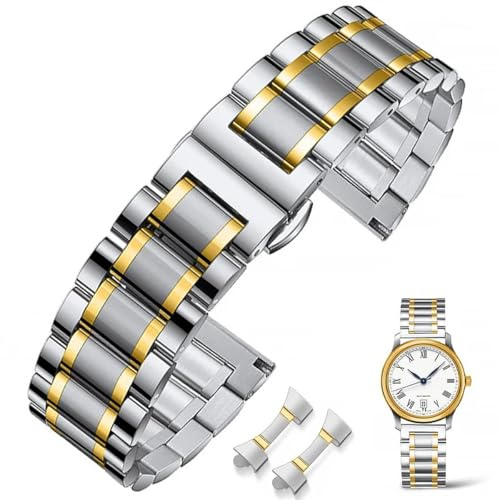 FOUUA Metallo Cinturini per Orologio Acciaio Inossidabile Ricambio Bracciale in Metallo 16 18 19 20 21 22 24mm Smartwatch Cinturini con Fibbia Nero o Argento Oro per Uomo Donna