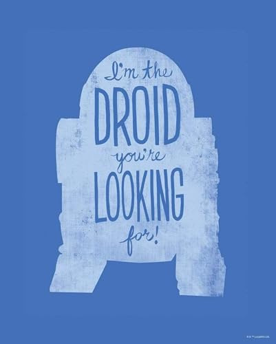 Komar Wandbild - Star Wars Silhouette Quotes R2D2 - Größe: 40 x 50 cm (ohne Rahmen) - Dekoration, Kinderzimmer, Poster, Kunstdruck