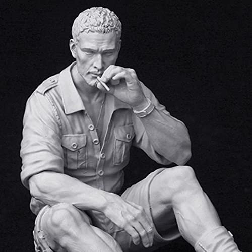Risjc 1/20 Personaggio in Resina Modello WWII Soldato Che Fuma Kit Modello in Resina Pilota Non assemblato e Non Verniciato // N18750