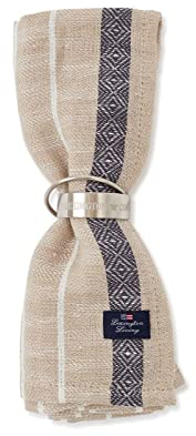Lexington by Merkanta Serviette Jacquard 50 cm x 50 cm Bio Baumwolle & Leinen | 1 Stück | Stoffserviette für Hochzeit Geburtstag Feier