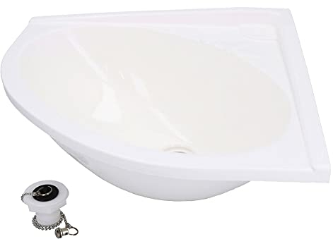 AB Tools Mini lavabo d'angle en plastique pour caravane, camping-car, bateau