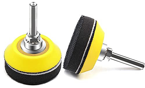 Mesee 2 Packs 2 Inch Hook and Loop Sanding Backing Pads with Soft Foam Layer Buffering Pad, 1/4 inch Shank Polishing Disc Replacement Pad Adapter for Air Die Grinder Sander Rotary Tool