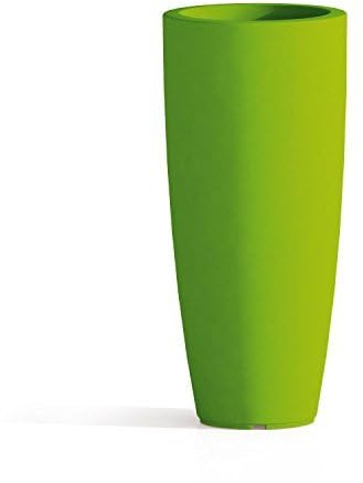 Decor Space Cromia Stilo Pot rond et haut, couleur unie, pour extérieur et intérieur, fabriqué en Italie, Ø 40 x H 90 cm, vert