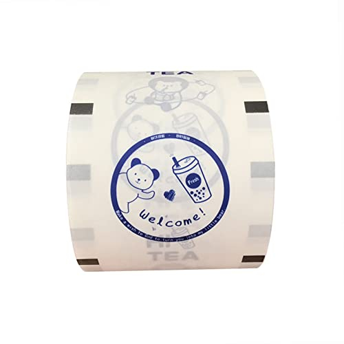 Cup Sealer Film Milk Sealing Film with Three Cute Patterns Healthy Material Tea Cup Sealer Roll 1600 Cups for Bubble Boba Tea Sealing Diameter 90-95mm Plastic and Paper Cups
