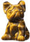 KYEYGWO Tigerauge Polierter Krisatll Hund Figur, 3 cm Hoch Niedliche Stein Hündchen Statuen Mini Heilstein Welpe Ornament Hand Geschnitzt Tier Skulptur Nidelich Bulldogge Deko für Haus und Büro
