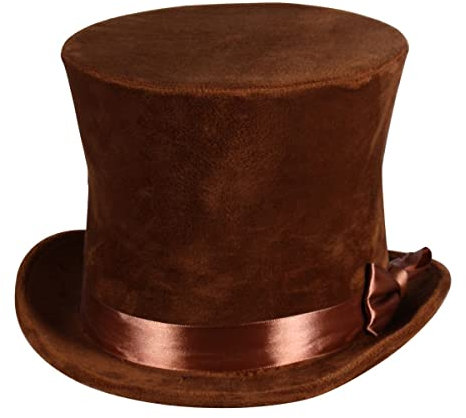 Thetru Kostüm Zubehör Zylinder mit Hutband braun Karneval Fasching Gr. 59/60