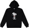 Peanuts Damen Snoopy Fashion Hoodie – Damen Classic Snoopy Fleece Sweatshirt Crochet Patch Sweatshirt, Schwarz, M