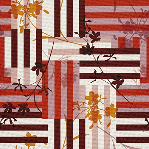 HEKO PANELS Stoff Oxford Wasserdichte Meterware Canvas-Stoff Polyester Stoff Zum Nähen Nähstoffe Dekostoffe Wasserabweisend Blickdicht Blumen Streifen 1 Meter 155 x 100 cm