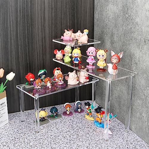 ELEGANTLIFE Acryl-Regal für Amiibo Funko Pop-Figuren, Cupcake-Ständer, 3 Etagen, Parfüm-Organizer, Hautpflege-Organizer, Erhöhung, Boutique-Vitrine, Regal