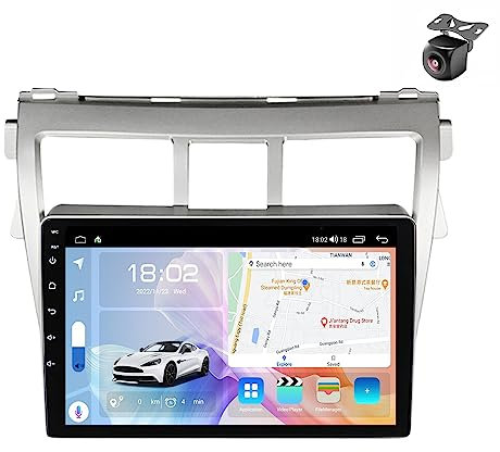 Android 12 Autoradio per Toyota Vios Yaris 2007 2008 2009 2010-2012 2 DIN Stereo Car Tablet Pollici Schermo MP5 Lettore Multimediale Receiver GPS Radio con Car-play Android auto (M400S 8core 4+64G)