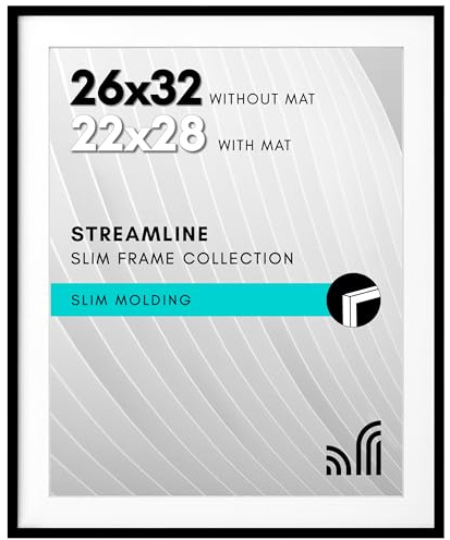 Americanflat 26x32 Black PVC Picture Frame with Plexiglass Cover - Horizontal/Vertical Wall Display