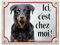 Plaque Beauceron ici c'est chez moi attention au chien panneau pancarte je monte la garde aluminium