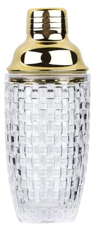 Spactz Juego de Coctelera de Vidrio de 13 Oz - Coctelera de Vidrio para CóCteles, Cocteleras y Cocteleras Doradas