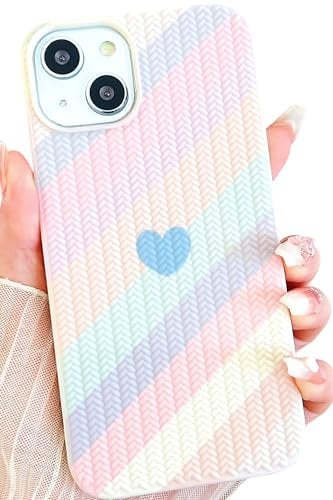 ROUTDOM Compatible with iPhone 7/8/SE 2020/SE 2022 Heart Case for Women Girls Valentines Day,Aesthetic Cute Girly Preppy Design Slim Thin Shockproof Phone Cover for iPhone 7/8/SE2/SE3(Rainbow/Purple)