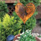 Herz Gartenstecker Rost Metall Rost Deko Edelrost Stecker Gartendeko Edelrost Beetstecker Topfstecker Ornament Rostoptik Baumstecker Rostfiguren für Gartendekoration Frühling (C1-Rose Gold, One Size)