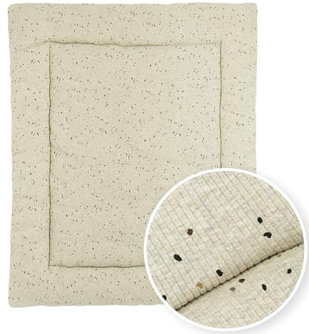 Meyco Baby Laufgittereinlage - Rib Mini Spot Sand Melange - 80x100cm - Einzelpackung
