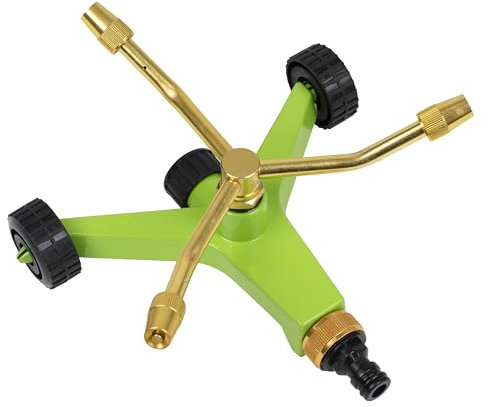Sealey 3-Arm Brass Sprinkler with Metal Wheeled Base - JS2032