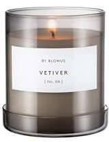 blomus Duftkerze -VALOA- | Farbe Ashes of Roses | Duft Vetiver No. 04 | Windlicht aus Glas | Größe L, Ø 9 x 7,5H cm | Kerze aus Sojawachs | Nachfüllbar
