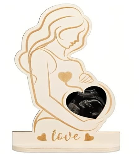 IOURVYA Cadre Photo pour Femme Enceinte Cadres Image Echographie à Bébé Support Photo Ultrason pour Future Maman Idée Cadeau Fête des Mères pour Amie Enceinte Cadre Sonogramme pour Révélation Bébé