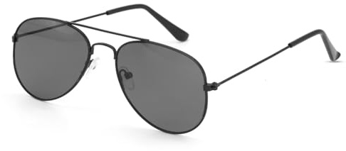 ALLY-MAGIC Kids Pilot Sunglasses Kids Police Costume Sunglasses Polarized Black Lense Eyeglasses for Children Lightweight Frame UV400 Retro Classic Pilot Style Y9ETFXYMJ (Black)