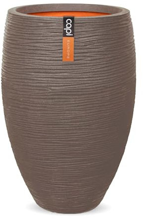 Capi Europe - Vase élégant Deluxe Rib NL - 51x72 - Warm Taupe - Ouverture Ø31 - Pot pour Une Utilisation à l'intérieur et à l'extérieur - Incassable - 100% Recyclable - KWTR1138