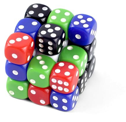 Würfel Set,6 Seitige Würfel D6 Bunt Würfelm,Acryl Spiel Würfel mit 6 Farben für Tischspiele,Bunt Würfel mit Runden Ecken für Lernspielzeug, Matheunterricht, Party (30pcs-18mm-5colors)