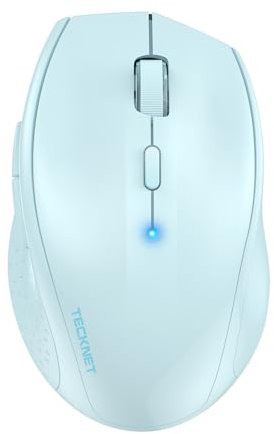 TECKNET Wireless Bluetooth Mouse, 4800 DPI Cordless Mice Ergonomic Portable Mice for Laptop, Computer, PC with 6 Adjustable DPI, 24 Month Battery Life, Battery Indicator